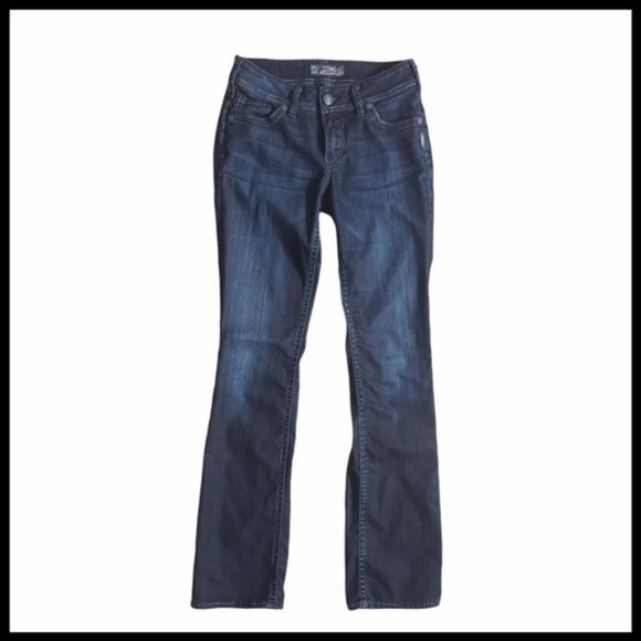 Silver Suki 17" Dark Wash Boot Cut Jeans - Picture 1 of 13